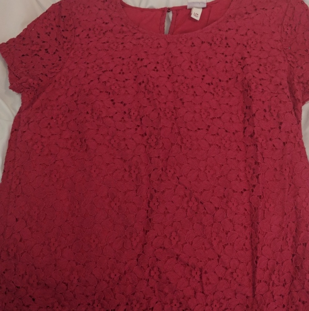 Dark pink lace blouse